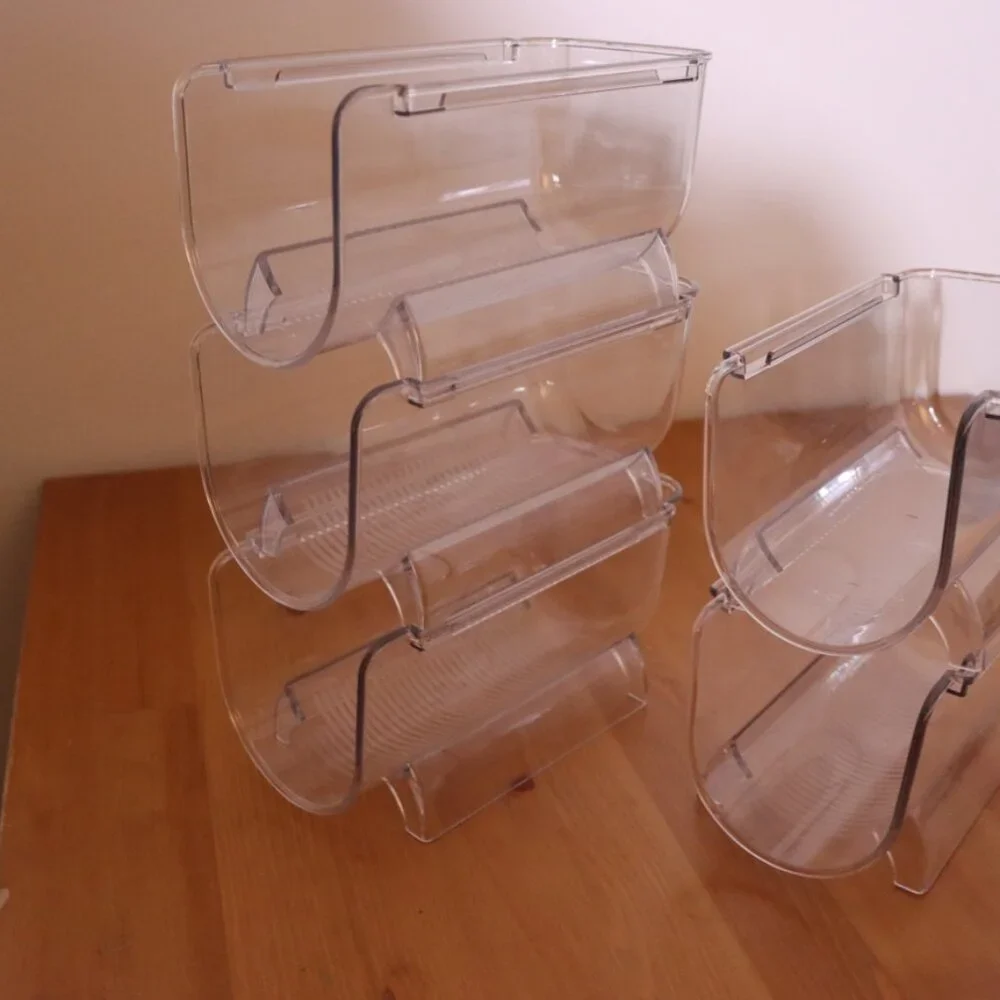 Set of 5 Clear Stackable Wine Bottle Holders